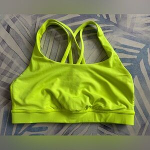 Lululemon Energy bra, Highlighter neon yellow green, 6